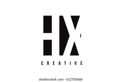 HX H X White Letter Logo Design with Black Square Vector Illustration Template.