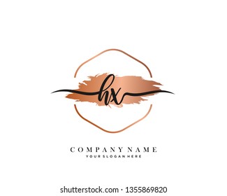 HX handwriting initial  logo vector