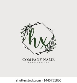 HX Initial beauty floral logo template