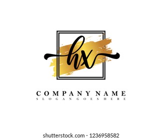HX Initial handwriting logo concept
