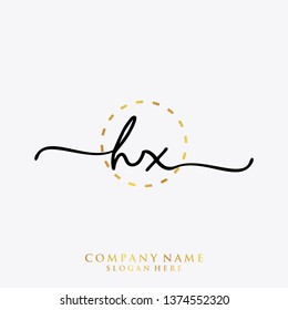 HX Initial handwriting logo template
