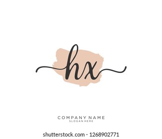 HX Initial handwriting logo vector