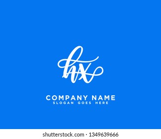HX Initial Handwriting Logo Vector