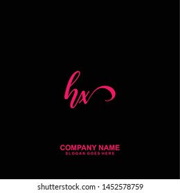 HX Initial handwriting logo vector