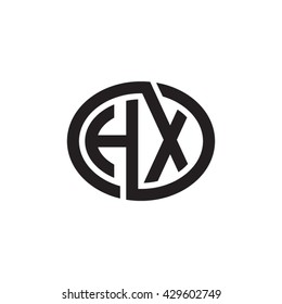 HX initial letters looping linked ellipse monogram logo