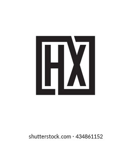 HX initial letters looping linked square monogram logo