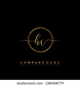 HX Initial luxury handwriting logo vector