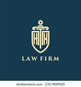 HX initial monogram for law firm with sword and shield logo image
