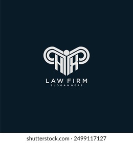 HX initial monogram logo lawfirm with pillar design