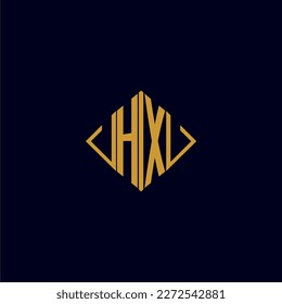 HX initial monogram square logo design ideas