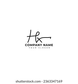 Hx Diseño vectorial de logotipo de firma inicial