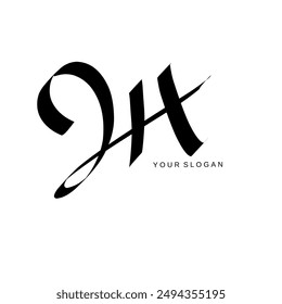 Hx Initial signature logo vector design
