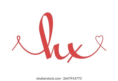 HX initial wedding monogram calligraphy vector illustration. Hand drawn lettering h and x love logo design for valentines day poster, greeting card, photo album, banner print or tattoo.
