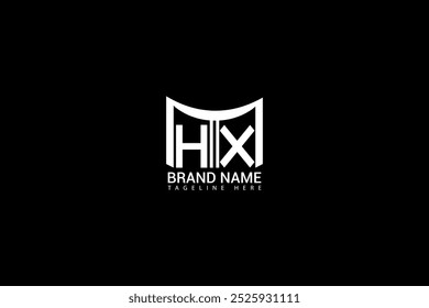 HX letter logo design on black background. HX creative initials letter logo concept. HX unique design.