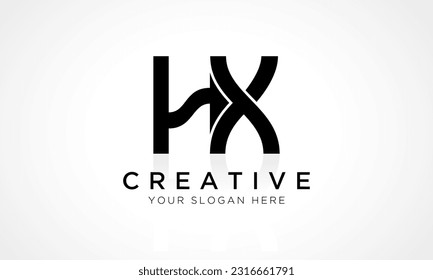 HX Letter Logo Design Vector Template. Alphabet Initial Letter HX Logo Design With Glossy Reflection Business Illustration.
