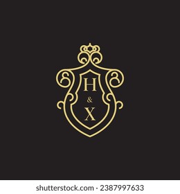 HX line vintage initial logo in high quality professional design that will print well across any print media