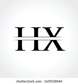 HX Logo Design Vector Template. Initial Linked Letter HX Vector Illustration