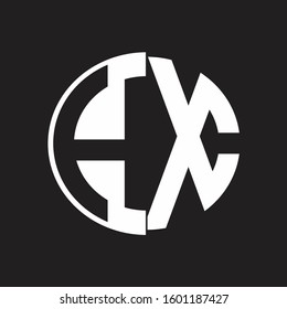 HX Logo monogram with Negative space style design tempate
