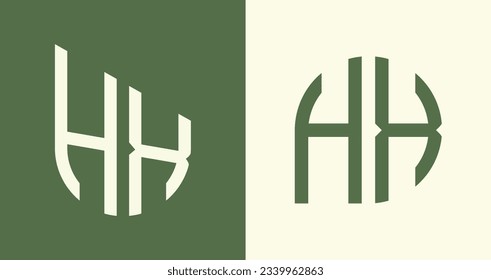 Paquete vectorial de diseño de logotipo de letras iniciales HX moderno. Será adecuado para qué empresa o nombre de marca inician esas iniciales.