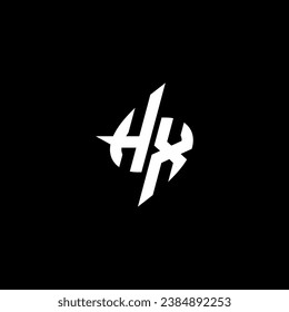 HX monogram esport logo design with cool shape concept in vector