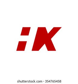 HX negative space letter logo red