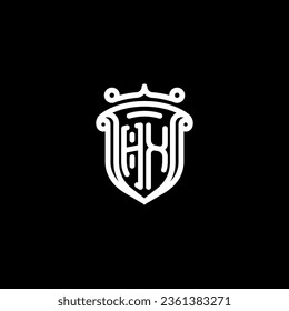 HX shield initial monogram with high quality professional design that will print well