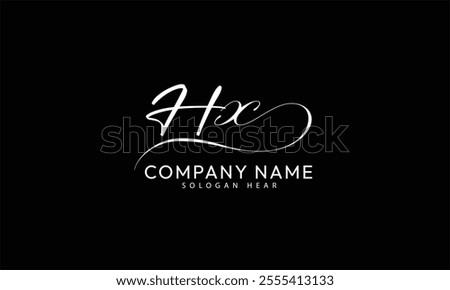 HX X H  initial signature logo template vector