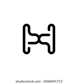 HX, XH, Abstract initial monogram letter alphabet logo design