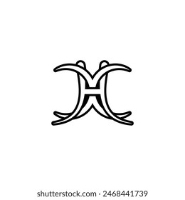 HX, XH, Abstract initial monogram letter alphabet logo design