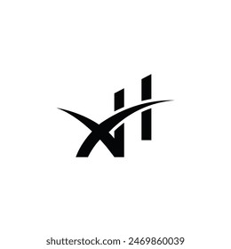 HX, XH, Abstract initial monogram letter alphabet logo design