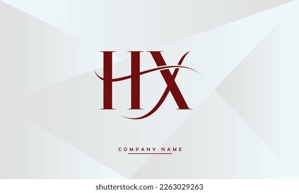 Monograma de las letras abstractas HX, XH