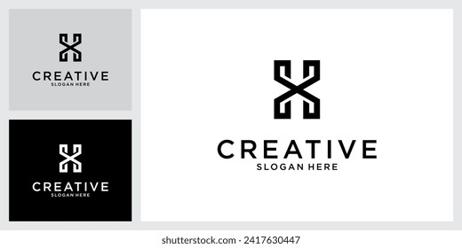 HX or XH initial letter logo design vector