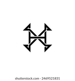HX, XH, X AND H Abstract initial monogram letter alphabet logo design