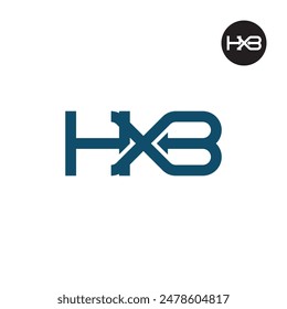 Diseño de monograma de letra con logotipo HXB