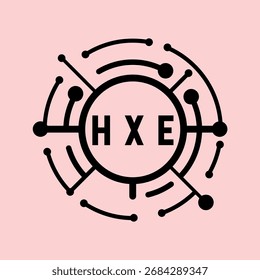 HXE letter design. HXE letter technology logo design. HXE Monogram logo design for an entrepreneur and business