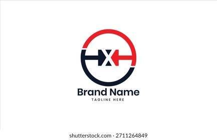 HXH logo. HXH design linked circle. Black and red XHH letter. XHH letter logo design Initial letter HXH monogram logo. 