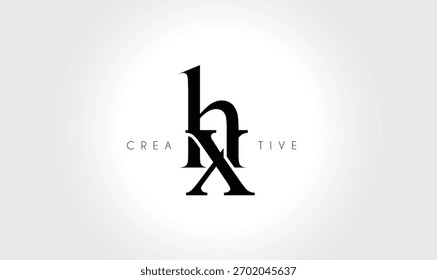 HXhx Elegant Serif Monogram Logo - Luxuriöses typografisches Lettermark in Kleinbuchstaben für modernes Branding