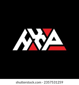 Diseño del logotipo de la letra triangular HXP con forma triangular. Monograma de diseño del logotipo del triángulo de HXP. Plantilla de logotipo vectorial de triángulo HXP con color rojo. Logotipo triangular HXP Diseño sencillo, elegante y lujoso.