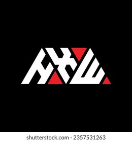 HXW triangle letter logo design with triangle shape. HXW triangle logo design monogram. HXW triangle vector logo template with red color. HXW triangular logo Simple, Elegant, and Luxurious design.