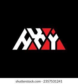 HXY triangle letter logo design with triangle shape. HXY triangle logo design monogram. HXY triangle vector logo template with red color. HXY triangular logo Simple, Elegant, and Luxurious design.