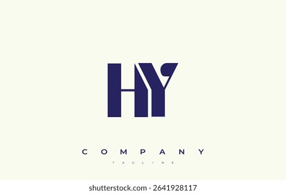HY Abstract Geometric Logo Design. Modern and elegant logo design with simplistic typography elements, showcasing branding excellence.