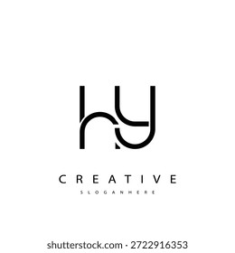 Diseño Abstractas del logotipo del monograma de HY. Este logotipo está diseñado con una combinación de dos letras de línea H e Y