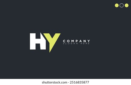 Letras del alfabeto HY Iniciales Logotipo del monograma 