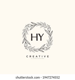 HY Beauty vector initial logo art, handwriting logo of initial signature, wedding, fashion, jewerly, boutique, floral and botanical with creative template for any company or business.