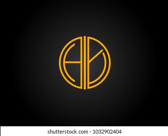 HY Circle Shape golden yellow Letter logo Design
