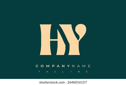 HY Creative Abstract Typography Logo Design. Elegant logo combining bold typography and creative shapes, ideal for branding and identity solutions.