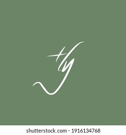 Hy green background handwritten logo