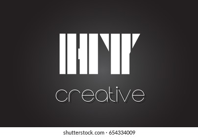 HY H Y Creative Letter Logo Design With White and Black Lines.