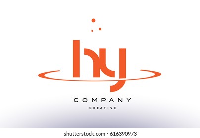 HY H Y creative orange swoosh dots alphabet company letter logo design vector icon template