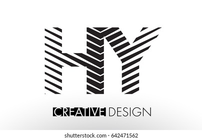 HY H Y Lines Letter Design with Creative Elegant Zebra Vector Illustration.